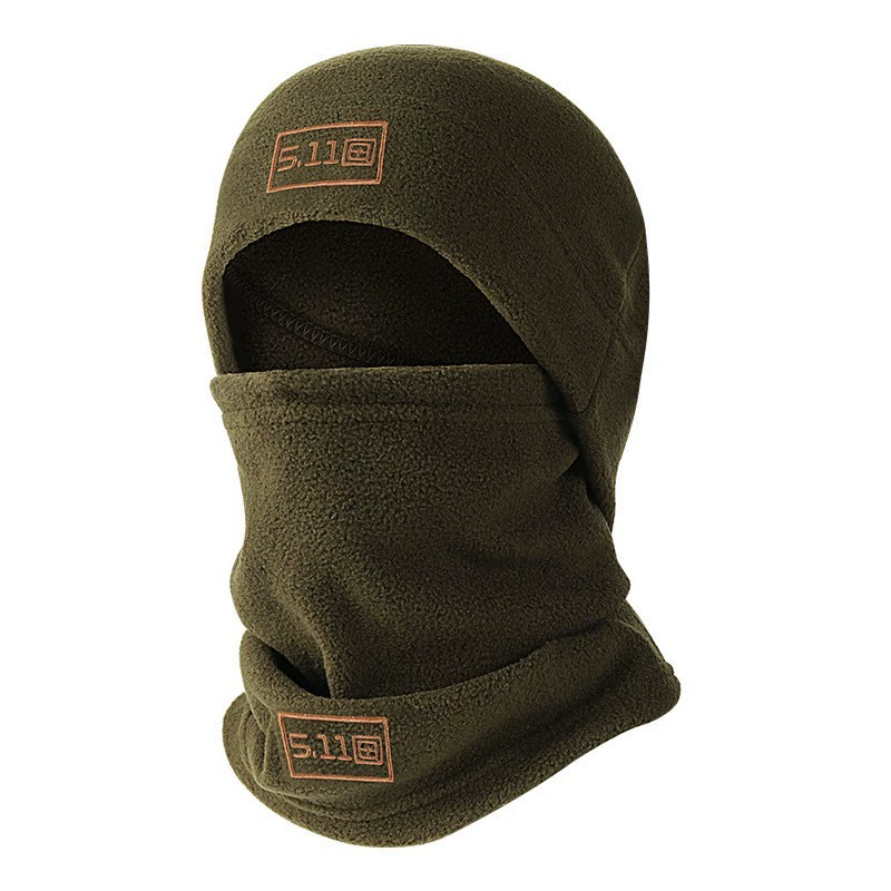 Sports neck warmer set, travel velvet-lined polar fleece, windproof demi-season, neck protection