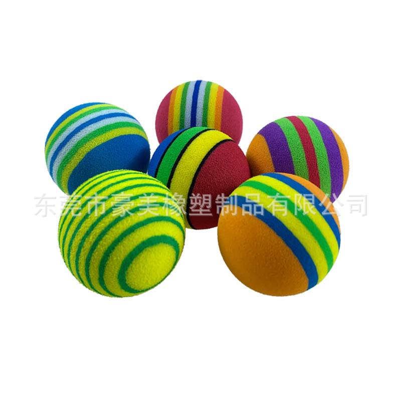 FUENTE Venta al por mayor de fábrica EVA bola clave bola de la raya del arco iris Bola de onda gato bola resistente a la mordedura bola bádminton bola knock-up