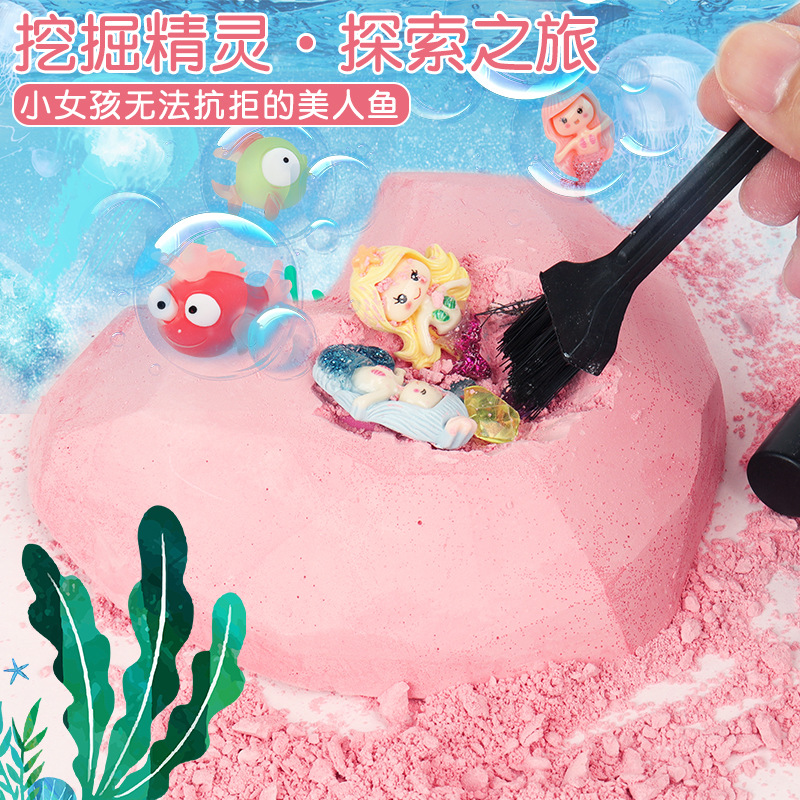 Mermaid Sprite Unicorn Archaeology Children Archaeological Digging Toy Digging Gems Girl Handmade Treasure Hunting Find Treasure