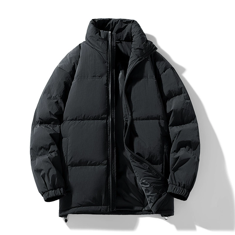 90 Белая куртка на утином пуху Мужская зимняя короткая свободная куртка большого размера с утолщенным воротником-стойкой на утином пуху Легко подобрать по цвету Теплая куртка
