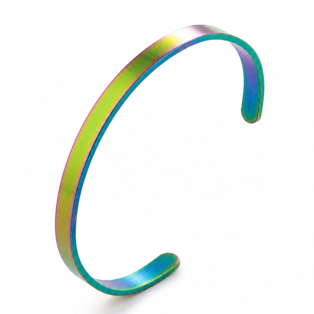 Pulseras de pareja populares europeas y americanas, joyería de metal con superficie lisa, magnética, ajustable y de extremo abierto para hombres y mujeres.