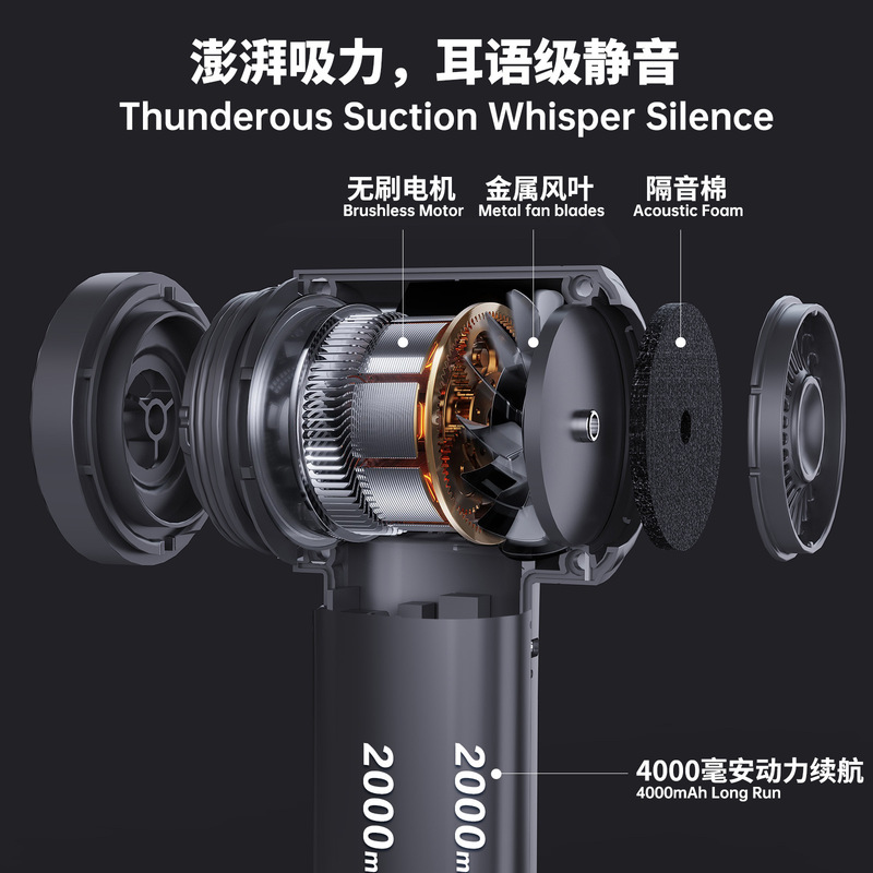 车载吸尘器家用无线大吸力小型强力手持美缝用窗户吹尘器车家两用|undefined