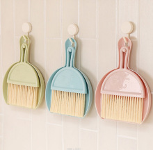 多用途笑脸桌面小扫把键盘清洁刷 迷你带簸箕小扫把套装 电脑杂物