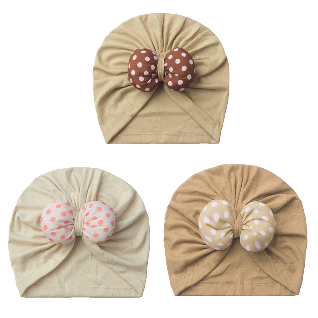 Polka Dots, Bow Knot Pattern Baby Girl'S Baby Boy'S Basic Simple Style Polka Dots Bow Knot Baby Hat