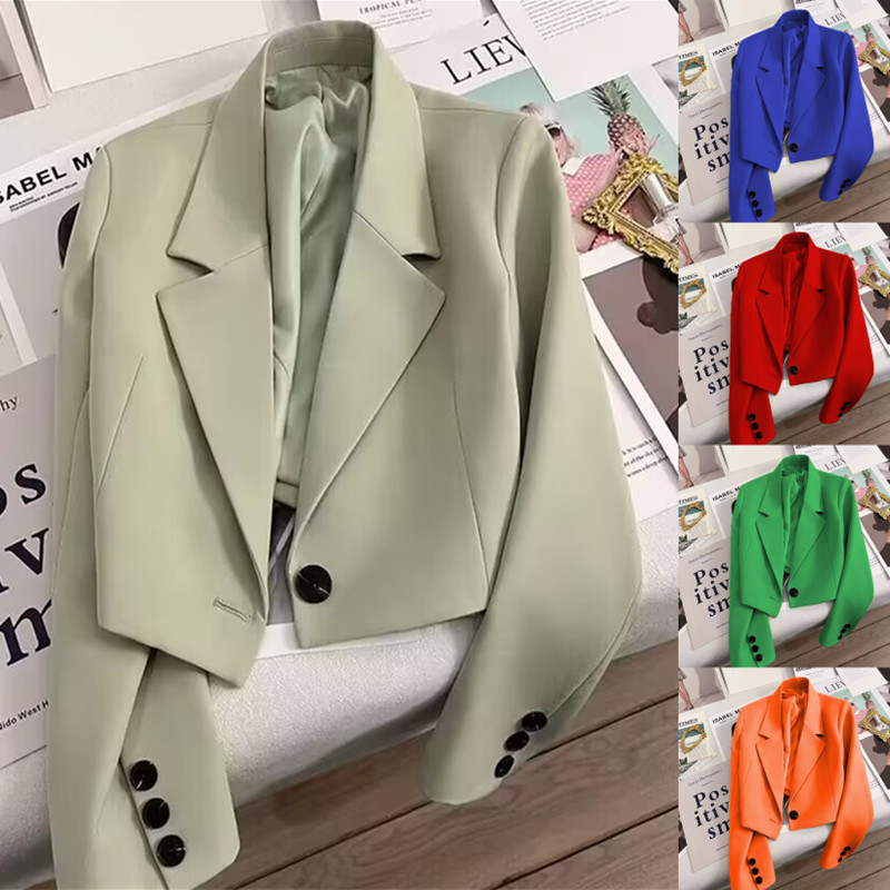 Short Blazer for Women, Petite Size, 2026 Spring and Autumn New Style, Emerald Green, Versatile Student Blazer, Trendy Women's Fashion