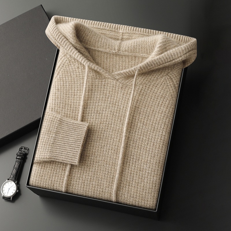 Men's Casual Knitwear Sweater New Sweatshirt Trendy Hooded Wool Autumn and Winter Ins Jacket Hooded Loose Top