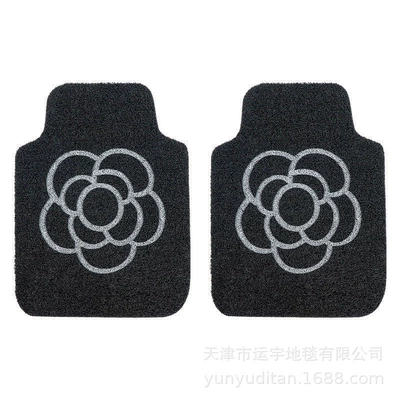 Universal Foot Pad mats, designed to protect the interior - black-background-camellia-front-row-2-pieces
