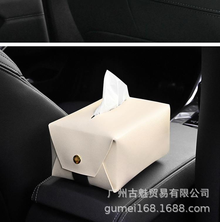 Car Tissue Box Premium Sense Car Leather Tissue Box Women's Car Tissue Drawers Backrest Drawers High-end in stock