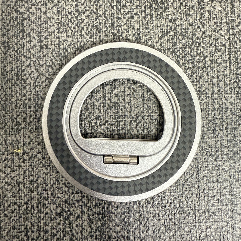 Magsafe アルミニウム合金 2025 薄型カーボンファイバーテクスチャ回転リング怠惰なデスクトップ磁気携帯電話ホルダー|undefined