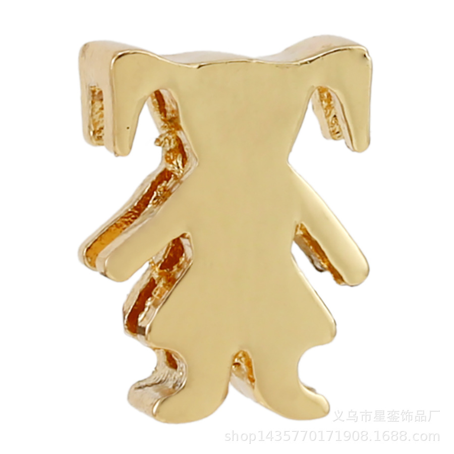 2*10mm長方形の穴の金色のアルファベットのビーズのネットの身の回りの腕時計のブレスレットのdiyの名前のばらの部品