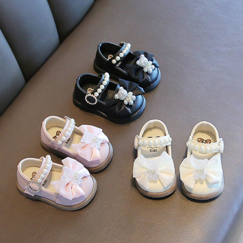One piece drop shipping spring and autumn baby toddler shoes square mouth small leather shoes princess shoes breathable children's shoes baby shoes girls' shoes
