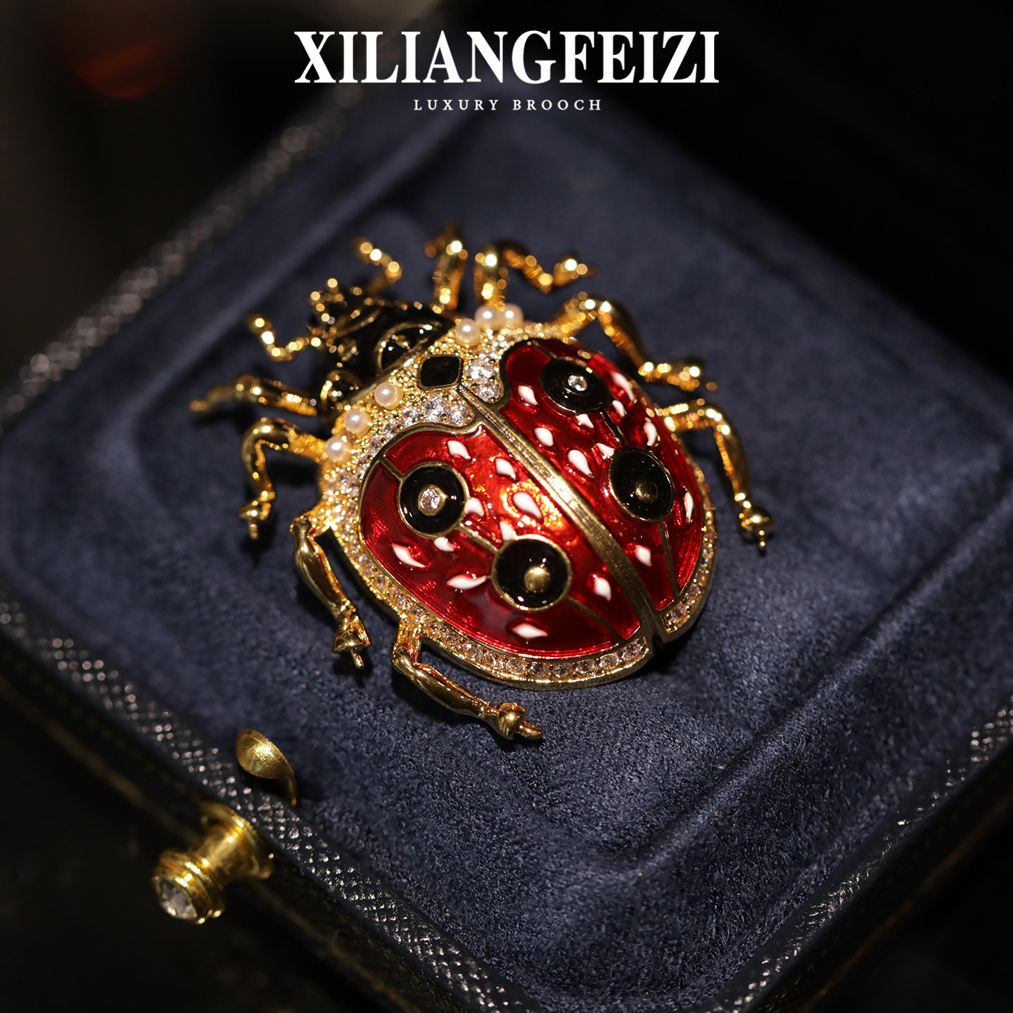 Xi Liang Feizi Original Design Cute Enamel Ladybug Brooch Personalized Fashion Clothing Accessories Insect Corsage