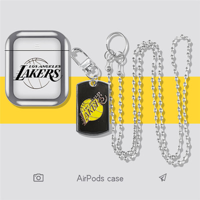 创意潮牌湖人AirPods2代保护套适用个性苹果Pro蓝牙耳机电镀软壳