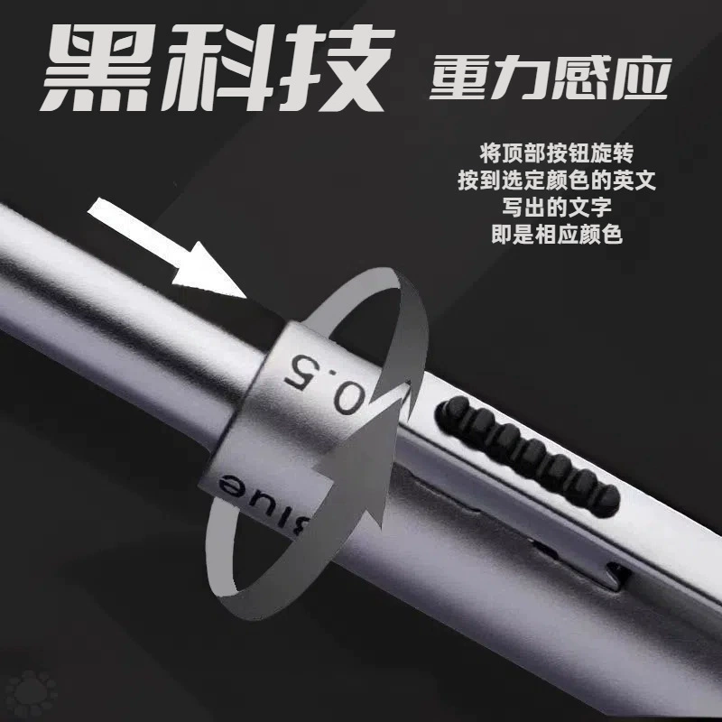 Multicoloured automatic ballpoint pen, gravitational induction pencil, universal rollerball pen for students