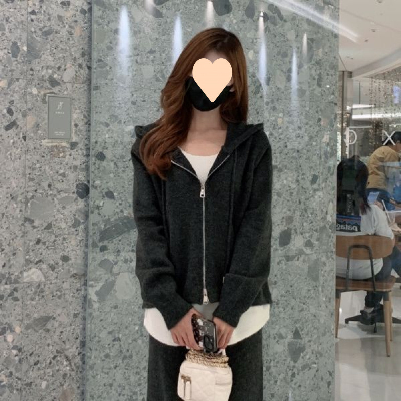 2025年春秋季套装女新款休闲时尚假两件开衫卫衣宽松阔腿裤两件套|undefined