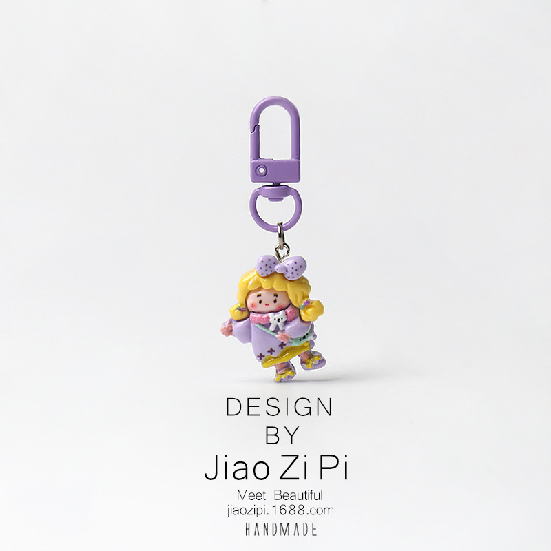 Creative Color Dopamine Cute Little Girl Keychain Personalized Bag Cute Cartoon Hanging Ornaments Small Ornaments Creative Color Dopamine Cute Little Girl Keychain Personalized Bag Cute Cartoon Hanging Ornaments Small Ornaments