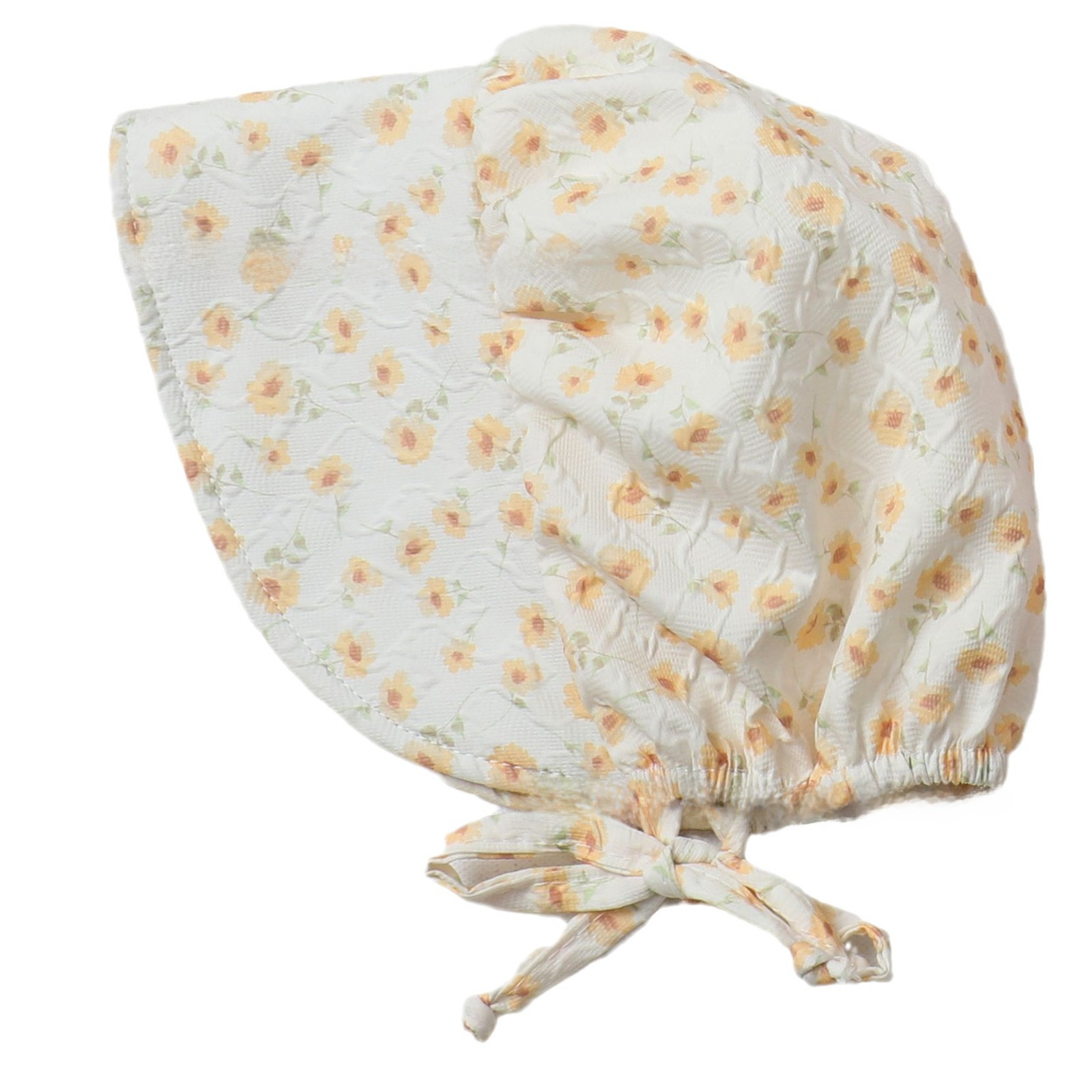 24 primavera nuevo pequeño sombrero de bebé estilo pastoral floral protección para las orejas de pollo sombrero de bebé para el sol 46cm_voghion.com