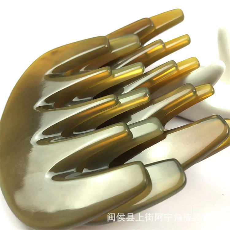 Horn Comb Massage Comb 5 Teeth Guasha Board Head Scalp Meridian Comb 9.5cm quality and texture