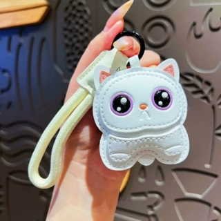 新款皮革卡通猫咪钥匙扣挂件女可爱卡通小猫皮质包包装饰品小礼品