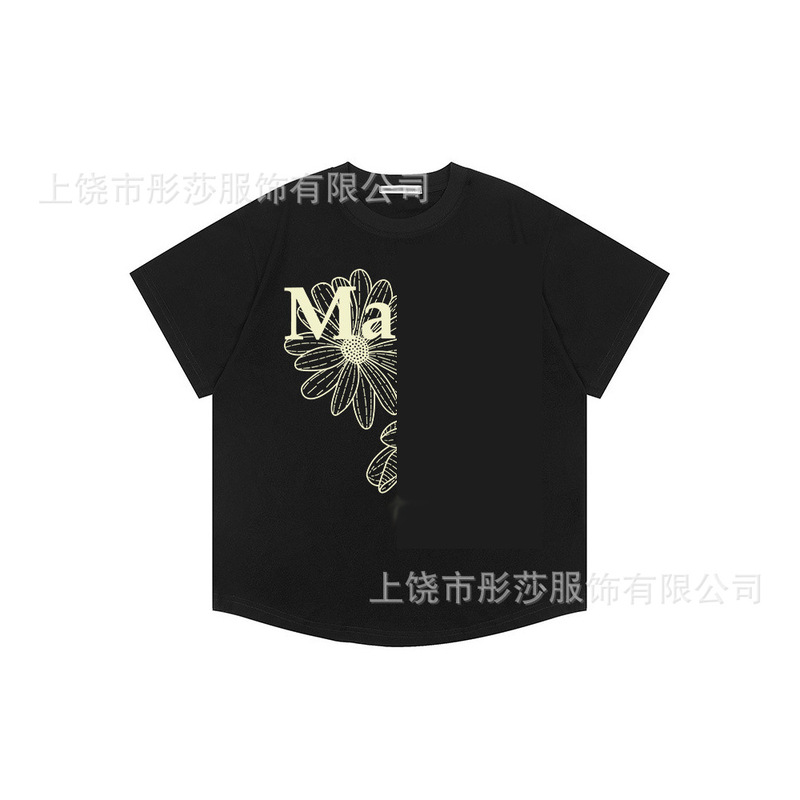 2025 新ゴールドハイシルバー同スタイルマルディ半袖デイジー Tシャツダックスフントカップル多用途トップ女性ルーズ|undefined