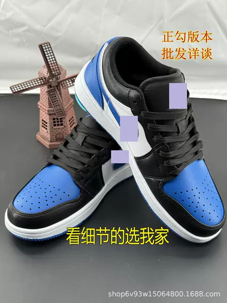 Popular AJ1 low-top sneakers, available in white, black, and blue, for men and women, a stylish and trendy new design, perfect for couples, and suitable for students