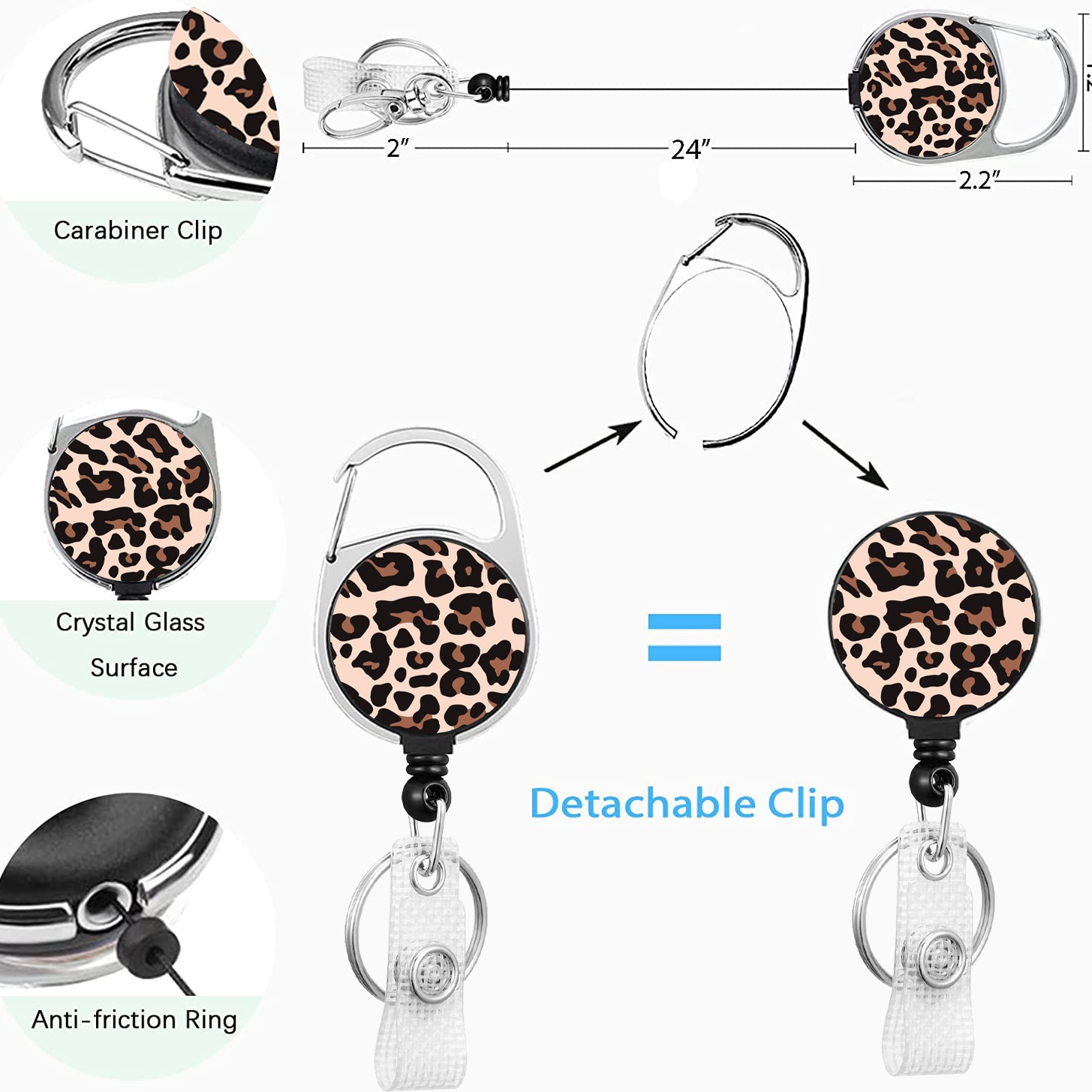 Redondo aleación de zinc mariposa epoxi hebilla fácil de tirar flor fácil de tirar poliéster Cordón de transferencia térmica Certificado de impresión titular de la tarjeta