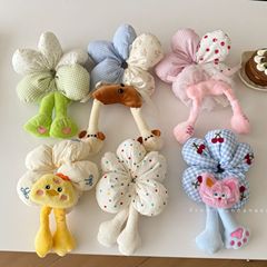 かわいいぬいぐるみ動物スポンジフラワーおなかヘアバンド女性のための甘いボールヘッドバンド耐久性のあるヘアロープヘッドフラワーヘアアクセサリー
