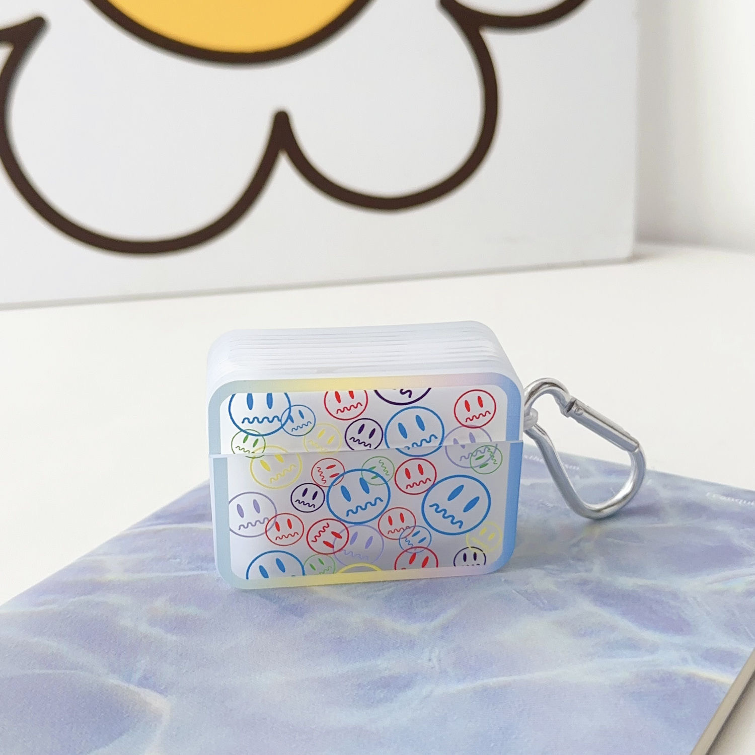 Cartoon Rainbow Smile para Airpods4 Cover para auriculares Apple New 3 Pro3 Cover Frosted