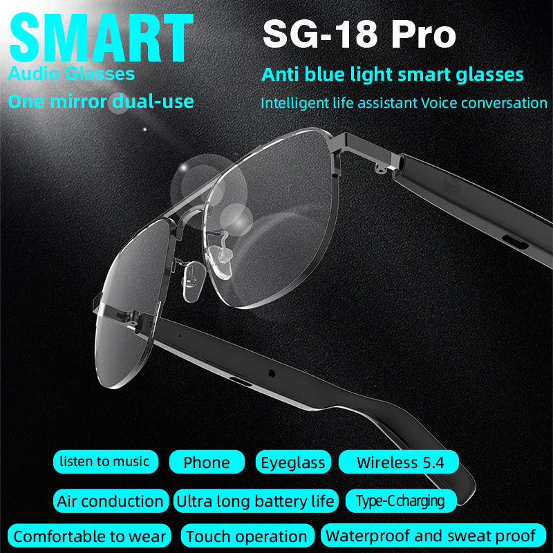2025 ホットスタイル Bluetooth メガネ SG-15Pro 音楽を聴くと電話をかけるスマート音声アシスタントサングラス|undefined