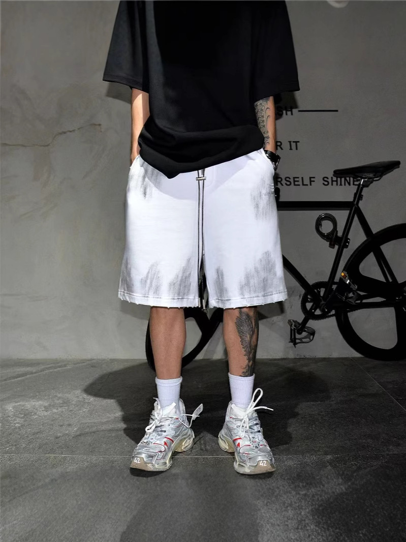 Comercio exterior marca de tendencia transfronteriza dibujada a mano hace viejos pantalones de verano pantalones retro pantalones deportivos casuales pantalones de estilo de vestir