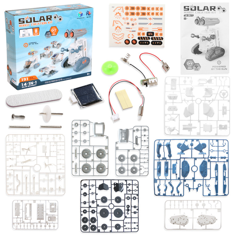 国境を越えた組み立て教育玩具ソーラー 21 イン 1 電気ロボット DIY 組み立てデュアルドライブ科学教育玩具|undefined
