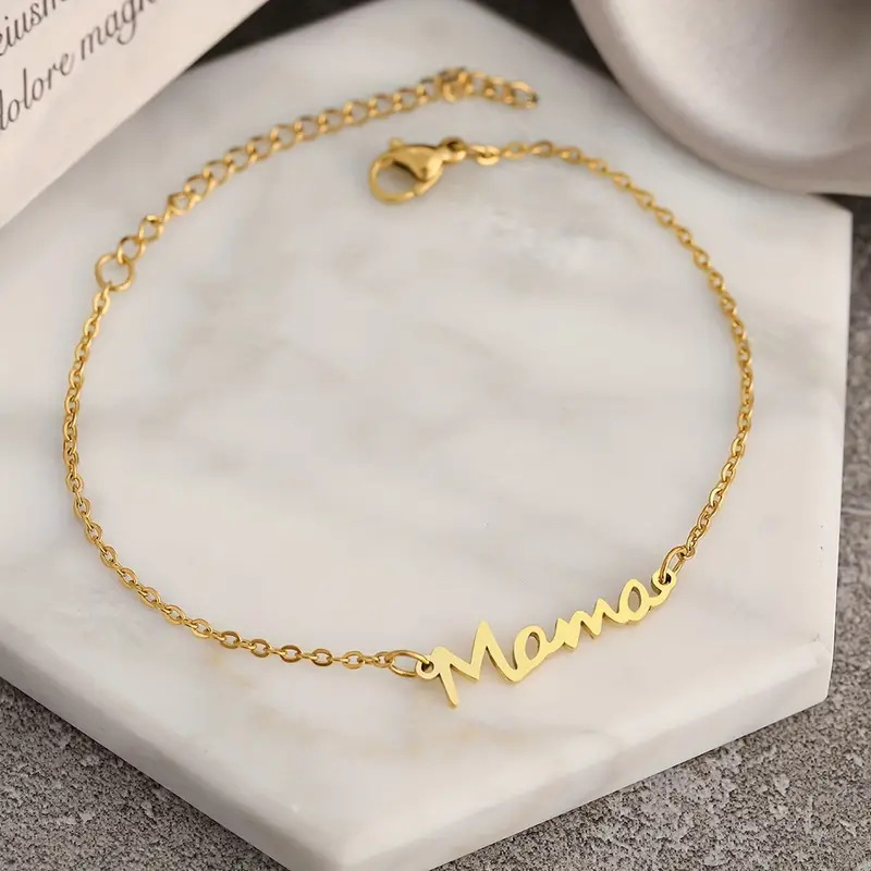 All Seasons Season Women's Gender Basic Simple Style Letter 304 Stainless Steel Cable Chain Bracelets In Bulk