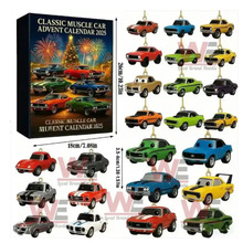 跨境独立站新品经典肌肉车降临节日盲盒圣诞树装饰亚克力挂件