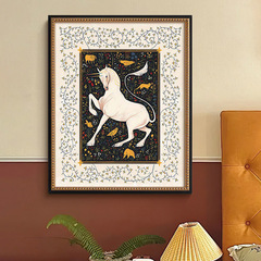 French-style niche art decor painting living room sofa background wall unicorn hanging painting high-end corridor hallway mural