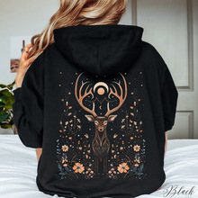 ���羳ŷ�롿Mystical Deer Hoodie, Bohemian Stag Deer Hoodie