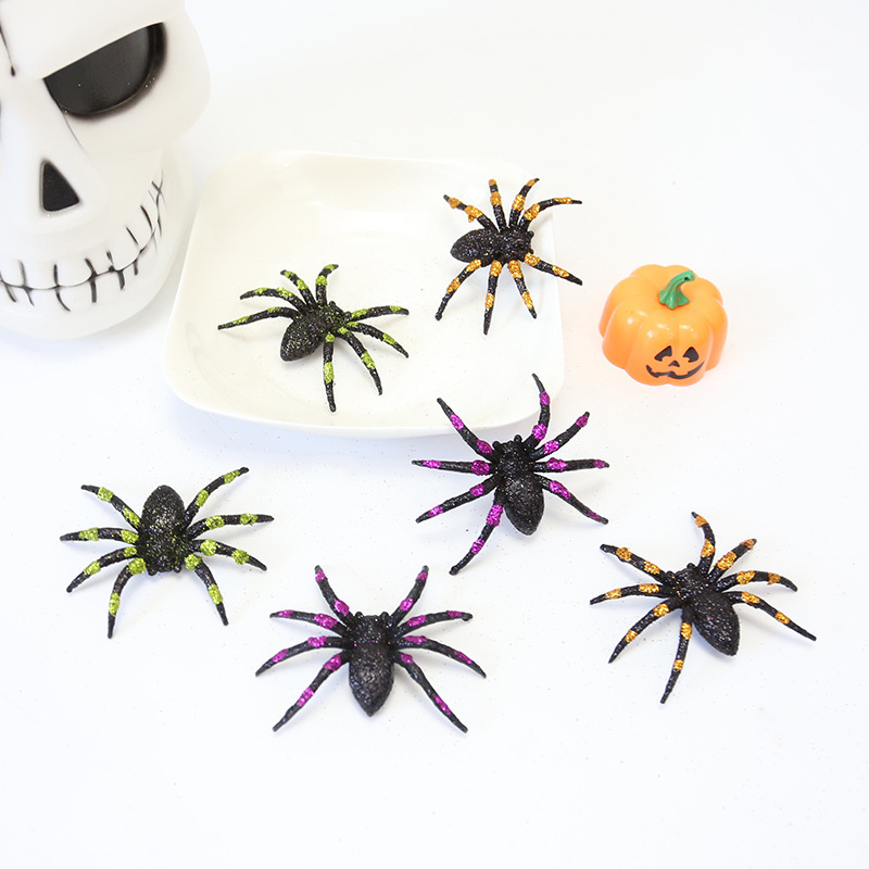 Zilin Cross-border New Halloween Party Decoration Ghost Festival Handmade DIY Decoration Spider Glitter Flower Feet Spider