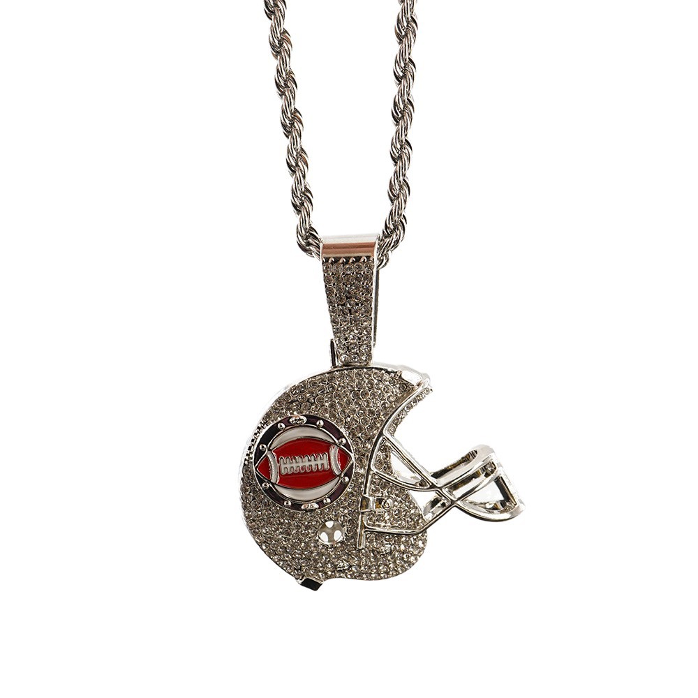 Joyas transfronterizas con un conjunto de diamantes de moda cool sombrero de béisbol collar joyas hip hop para hombres cadena de torsión de 5 mm