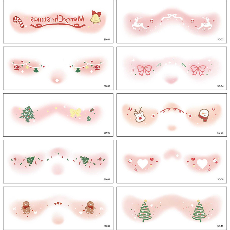 Elk Christmas decoration stickers tattoo stickers makeup face stickers Christmas deer makeup face stickers atmosphere