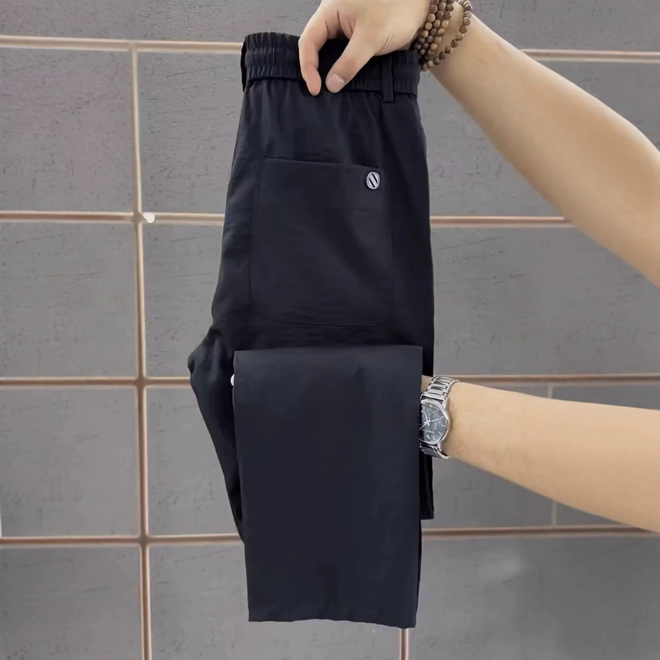 2025 новые тонкие брюки мужские весенне-летние спортивные брюки свободные прямые универсальные широкие повседневные брюки