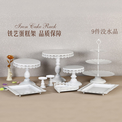 Estilo Europeo soporte de la torta de la boda taza de papel pastelería bandeja de la torta de la boda postre mesa de decoración de metal pastelería soporte 13-piece Set image 13