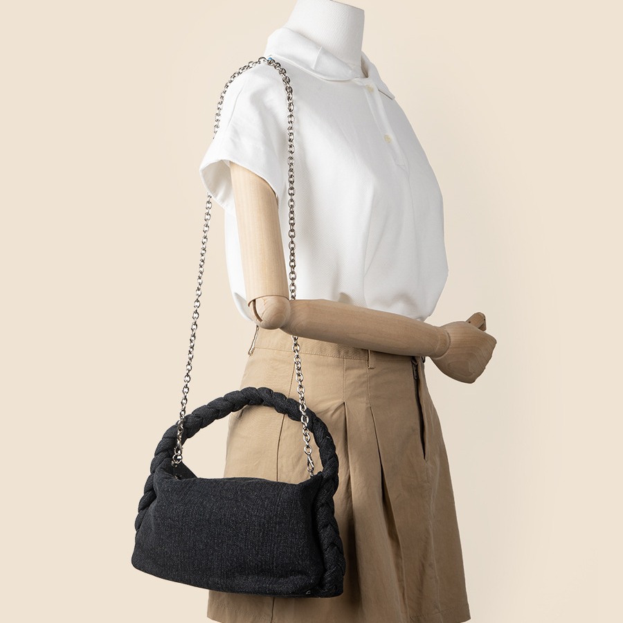 Versatile chain messenger senior sense of small crowd temperament cowboy Fried Dough Twists handbag commuter student_voghion.com