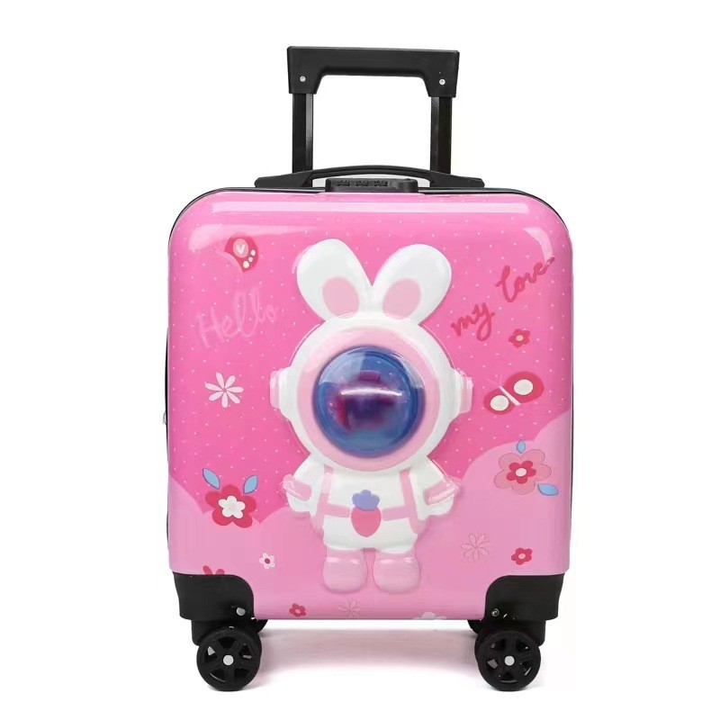 18 pulgadas carro de los niños caso logotipo imprimible equipaje universal rueda de dibujos animados lindo maleta en stock fábrica al por mayor