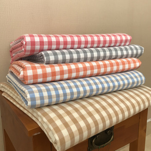 Linen Cotton Not Old Coarse Bed Sheet Single Piece Plaid Linen Cotton Wrinkle Good Goods Coarse Cotton Thickened Naked Sleeping Autumn and Winter Others