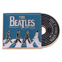 Рок-группа Запись Альбом Металлический значок Abbey Road Музыка вдохновила Мультфильм Брошь Подарочные булавки