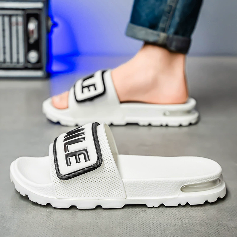 Мужские летние модные тапочки для уличной одежды, износостойкая липучка, корейский стиль, персонализированные, повседневные, модные на воздушной подушке, элитные тапочки