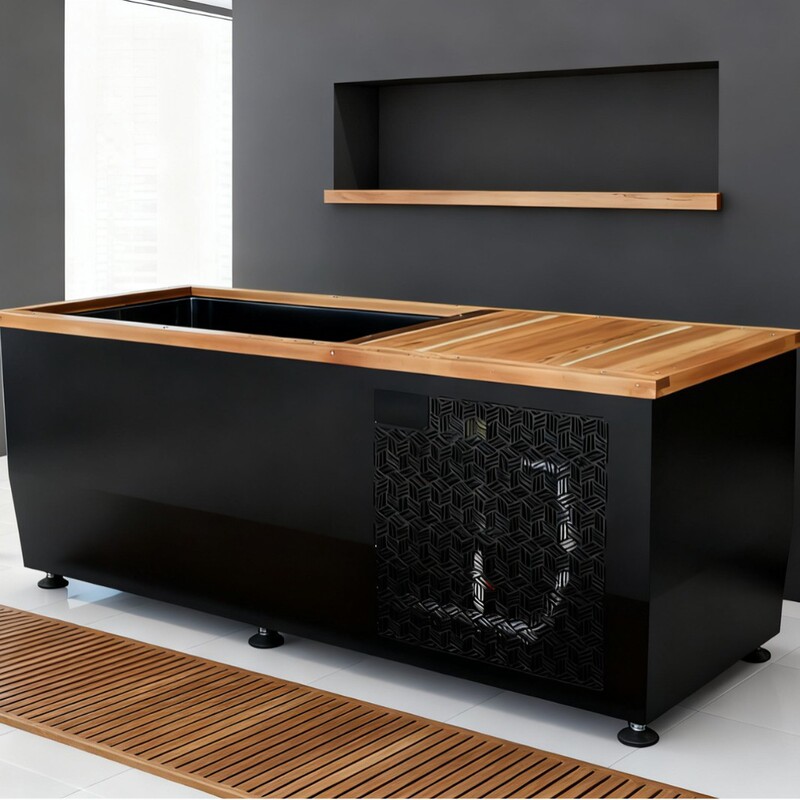 Caisen Ice Bath Tub Fc-8 Made of Stainless Steel # 304 Red Cedar Solid Wood Cold Water Bath Tub Ice Machine Water Chiller Caisen Ice Bath Tub Fc-8 Made of Stainless Steel # 304 Red Cedar Solid Wood Cold Water Bath Tub Ice Machine Water Chiller