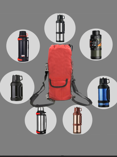 Shoulder kettle cover, thermos cup protective cover, student outdoor portable kettle bag, crossbody strap, travel kettle bag cup holder