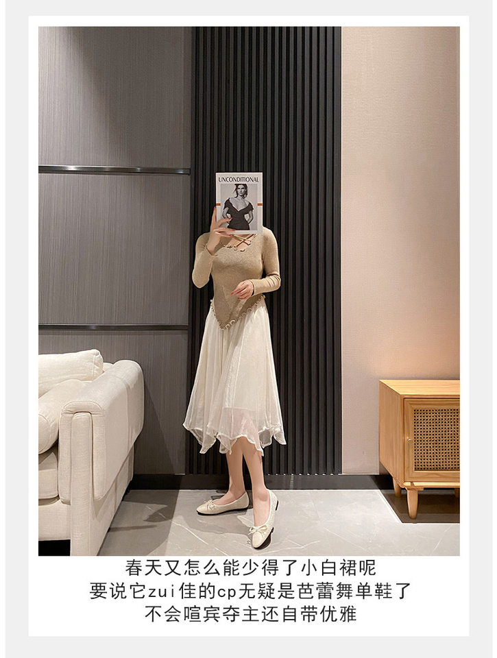 Giày búp bê nữ mũi tròn da cừu phối nơ, đế bệt gót thấp 1–3 cm — Mây Xám, Trắng sữa, Đen Mơ chi tiết 18