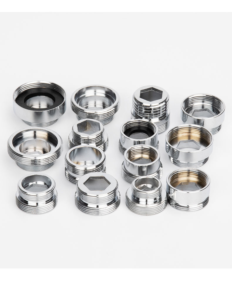 Variable diameter 4/6 points/M20/22/24/28/32mm internal and external fine tooth faucet fittings nozzle adapter copper