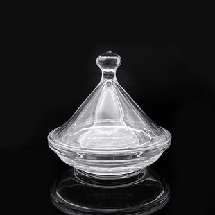 European Glossy Creative Crystal Glass Candy Cup Funnel-Shaped Sugar Jar Transparent with Lid Storage Decorative Ornaments Wholesale